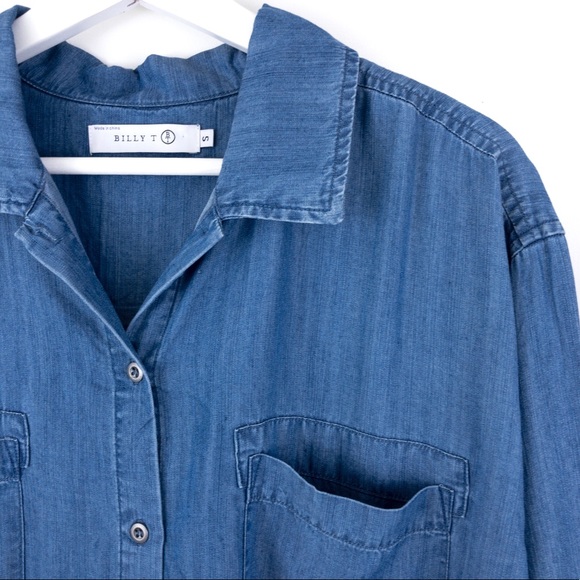 B I L L Y   T • Raw Hem Embroidered Button Down - Picture 4 of 6